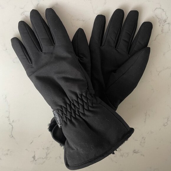 Portolano Thinsulate Insulation 40 Gram Fleece Lined Comfy Outdoor Gloves Blk M - Picture 2 of 8